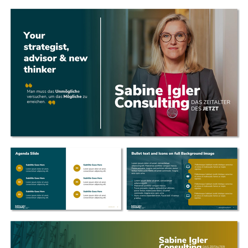 German design with the title 'Sabine Igler Consulting Proposal Template'