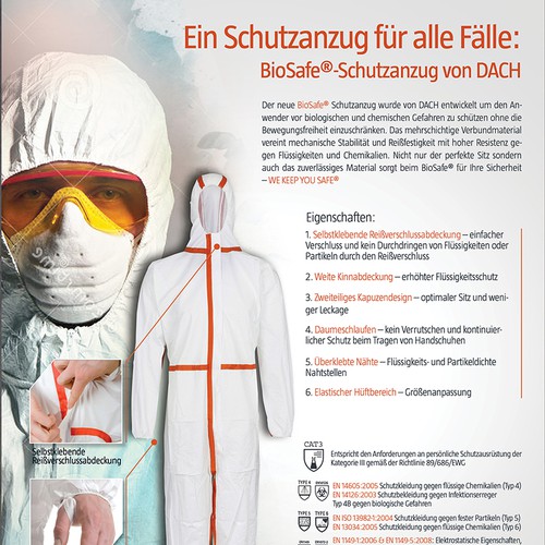 Precise design with the title 'Coverall for all hazards'