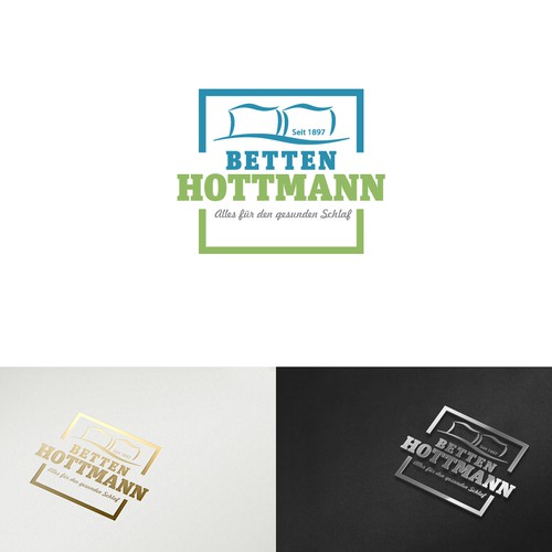 Bed design with the title 'Edles Logo für unser über 100 jähriges Bettenfachgeschäft gesucht'