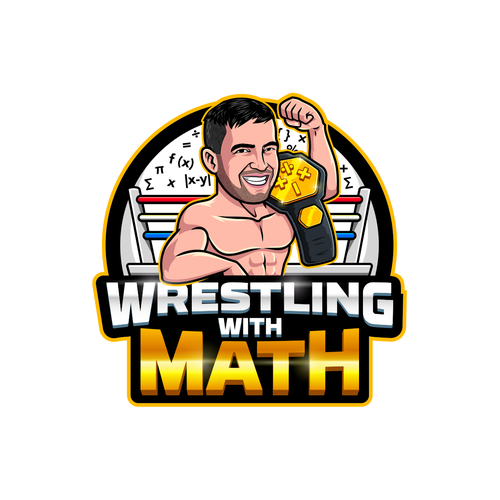 Mathematics logo with the title 'Wrestling With Math Logo'