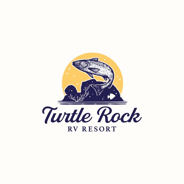 Turtle logo with the title 'Logo concept for RV Resort.'