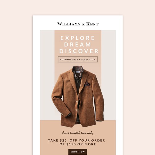 Shopping design with the title 'Email design for Williams and Kent'