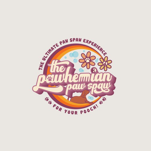 Hippie logo with the title 'Logo The Pawhemian Paw Spaw'