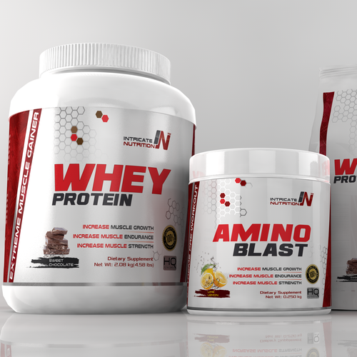 3-dimensional design with the title 'Logo and Label design for Intricate Nutrition'