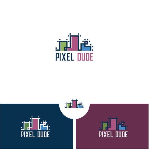 Pixel logo with the title 'Modern logo for Pixel Dude'