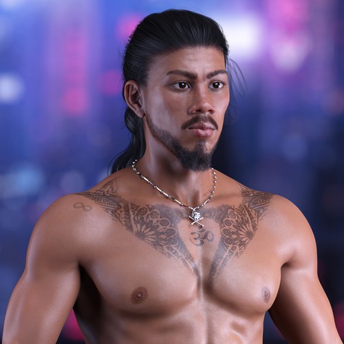 Male design with the title '3D Character Design'