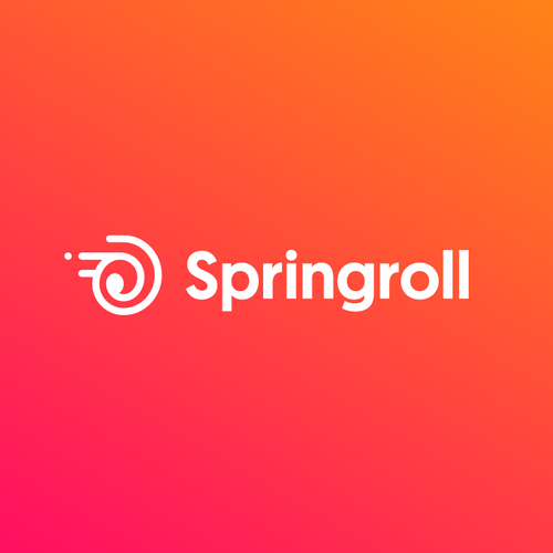Circle swirl logo with the title 'Springroll Logo Design'