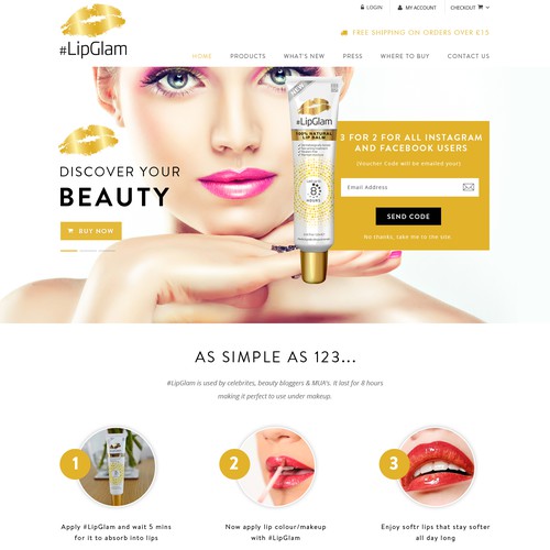 Beauty website with the title 'cosmetic'