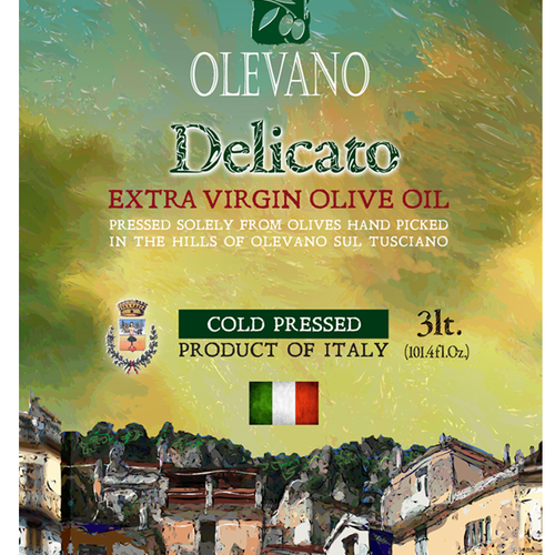 Olive oil label with the title 'Create packaging design for exciting new line of organic healthy snacks'