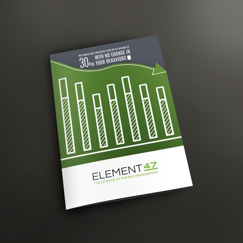 Technical design with the title 'Infographic brochure for energy saving company'