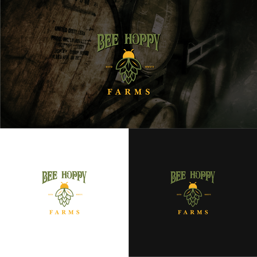 Bar and restaurant logo with the title 'Bee hoppy'