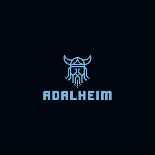 Viking ship logo with the title 'Adalheim'