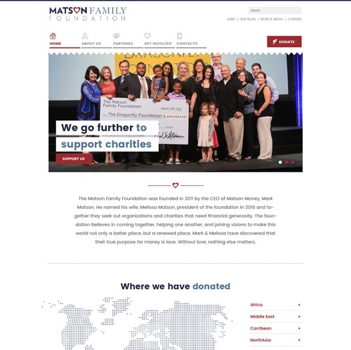 Nonprofit website with the title 'Charity website for The Matson Family Foundation'