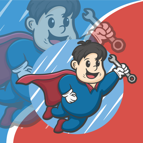 Superhero logo with the title 'superhero cartoon'