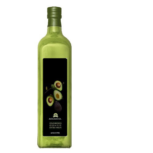 Oil packaging with the title 'Packaging design for avocado oil'