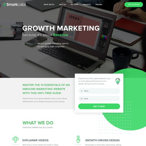 Marketing website with the title 'Maketing Agency website'