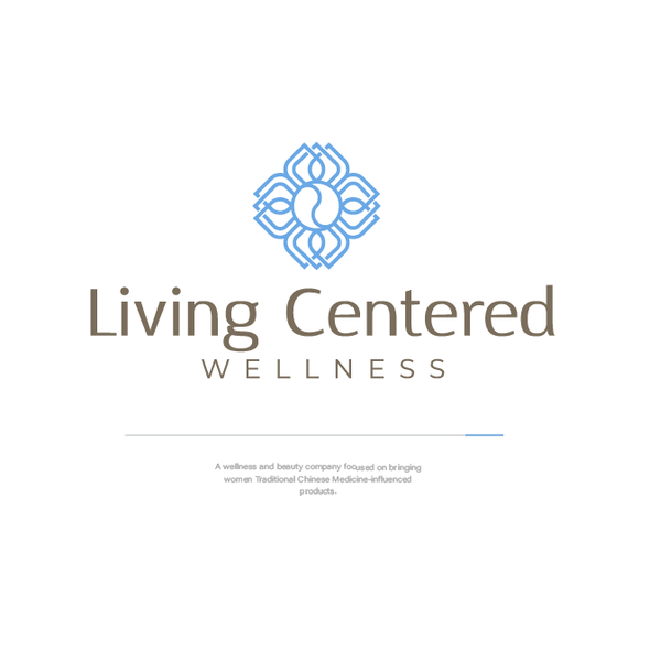 Flower petal logo with the title 'Living Centered Wellness'