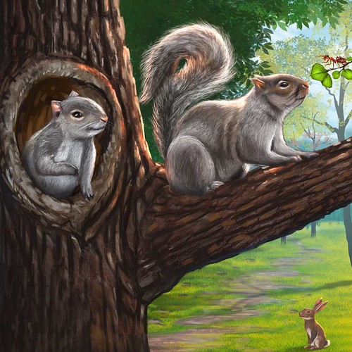 Tree book cover with the title 'Scampy and Frisky'