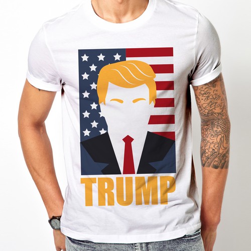 Portrait t-shirt with the title 'trump tees'