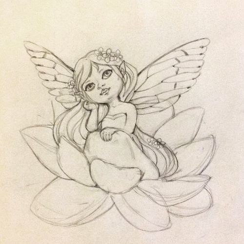 Fairy design with the title 'Fairy tattoo design'