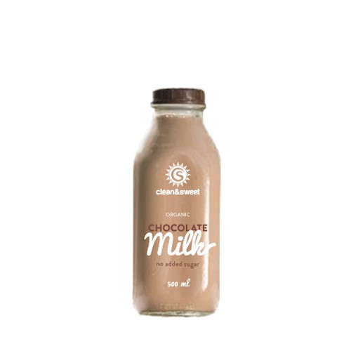Milk label with the title 'Label for chocolate milk'