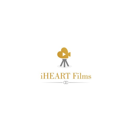 Wedding logo with the title 'Heart love films tripod'