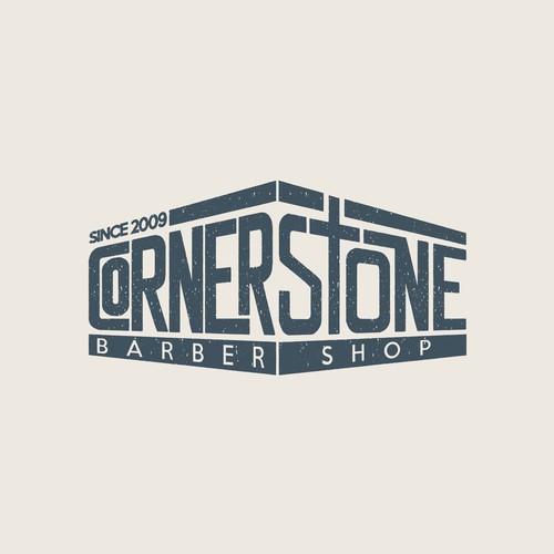 Modern rustic logo with the title 'CornerStone Barber Shop'