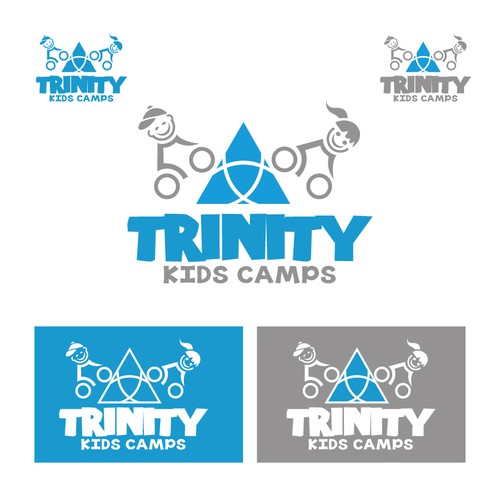 Camp logo with the title 'Trinity Kids Cycling Camps'