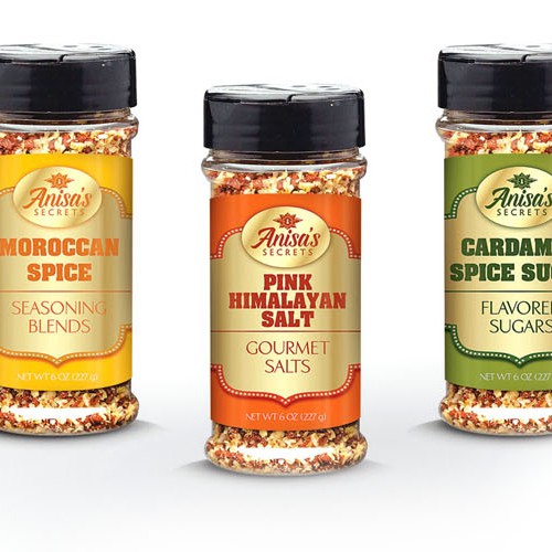 Spice label with the title 'Gourmet powder'