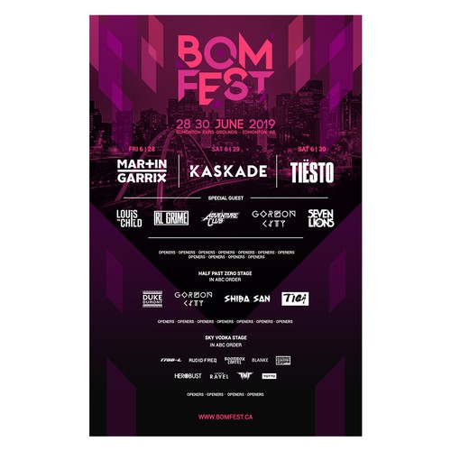 Music brand with the title 'BOMFEST Poster Design'
