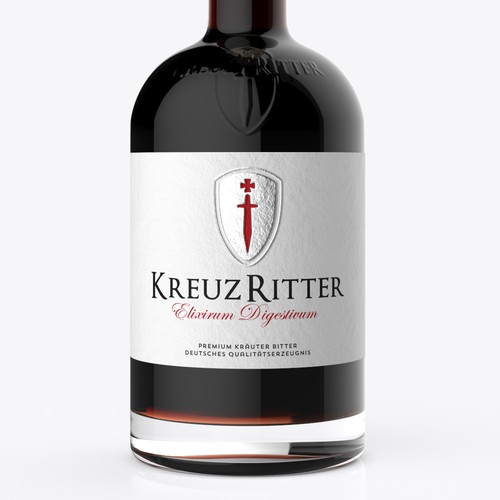 Premium label with the title 'New label for 0,5l bottle of "Kreuzritter"'
