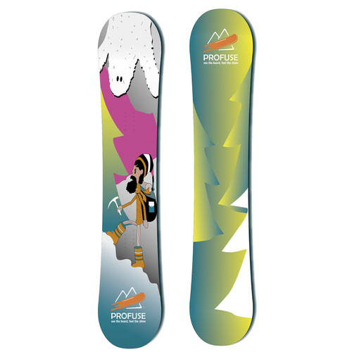 Snowboarding design with the title 'Energetic snowboard design '