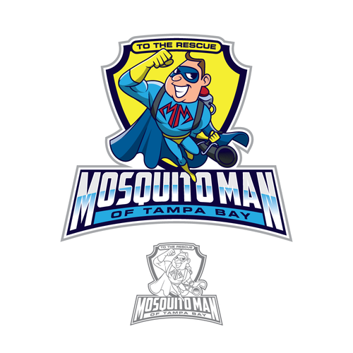 Super power logo with the title 'Mosquito Man'
