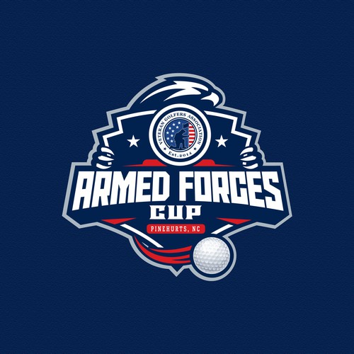 Championship logo with the title 'logo golf for Armed Forces Cup'