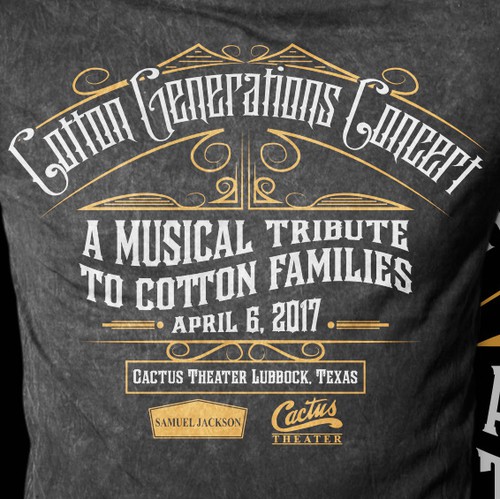 Country t-shirt with the title 'Cotton Generations Concert'