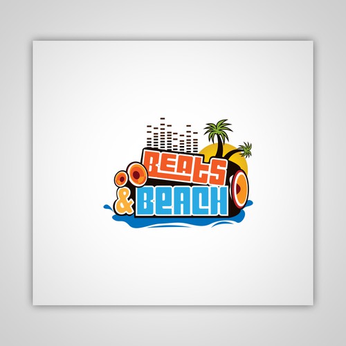 Drummer logo with the title 'Beats & Beach'