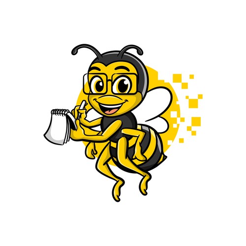 Editorial design with the title '"Journalist Bee" logo'