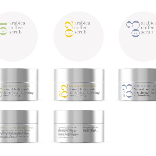 Branding label with the title 'Arabica coffee scrub'