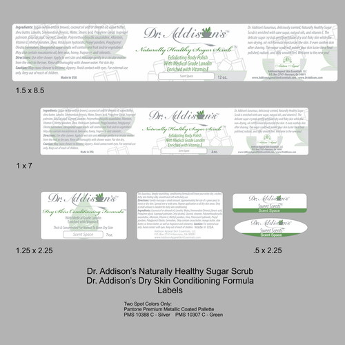 Pattern label with the title 'Create the next product label for Addison Appeal Skin Essentials, LLC'
