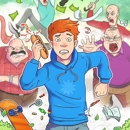 Children's book artwork with the title 'Run'