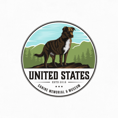 Canine logo with the title 'United States Canine Memorial & Museum'