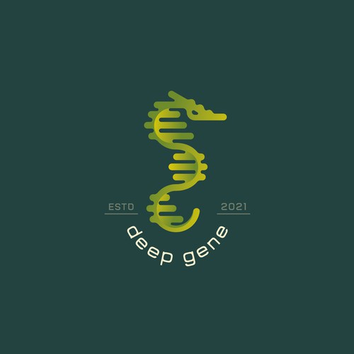 Seahorse design with the title 'Deep-Gene'
