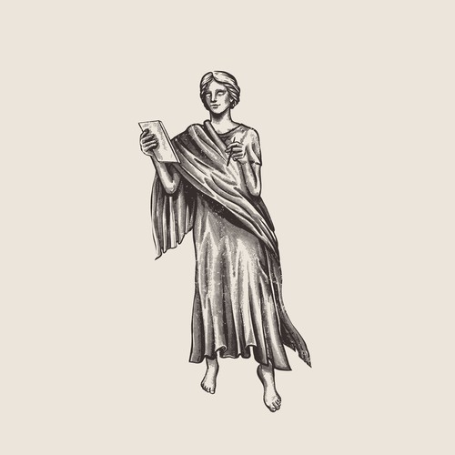 Goddess design with the title 'Greek Goddess Calliope Illustration'