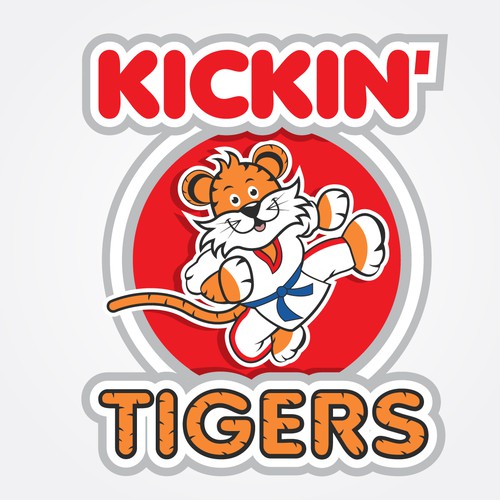 Karate logo with the title 'Bold logo concept for Kickin Tigers'