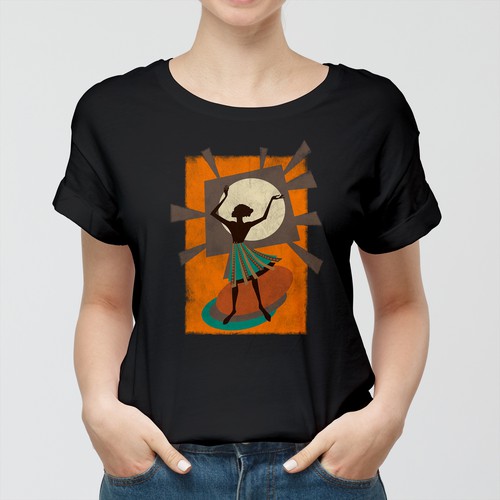 Africa t-shirt with the title 'African girl T-shirt design'