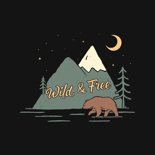 Outdoor t-shirt with the title 'Wild and free'