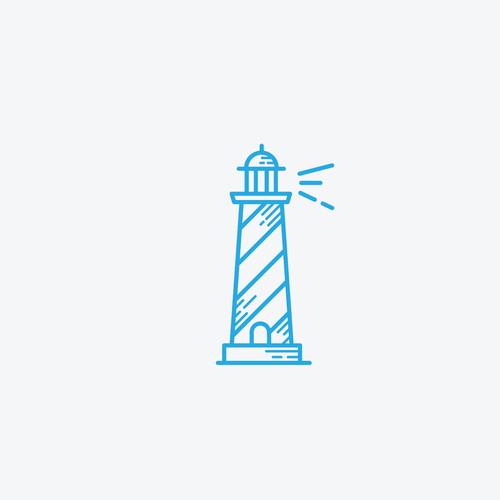 Lighthouse logo with the title 'Create a logo for Luminotics (Luminance + Analytics)'
