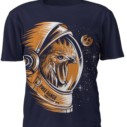 Space design with the title 'FreeRange T-shirt design'