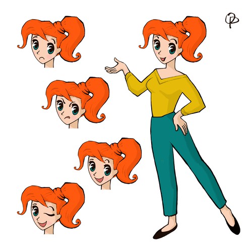 Conceptual artwork with the title 'Expressive Eyes and Faces Girl'