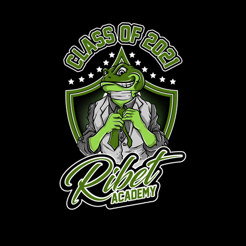 Powerful t-shirt with the title 'frog ribet academi'